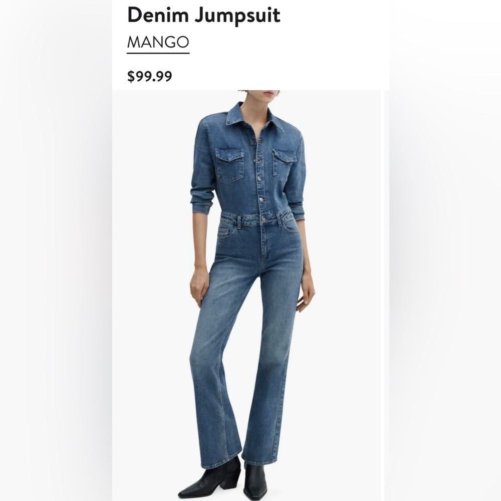 Mango Denim Jumpsuit XS